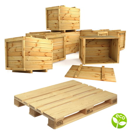 Wood pallets boxes and cages